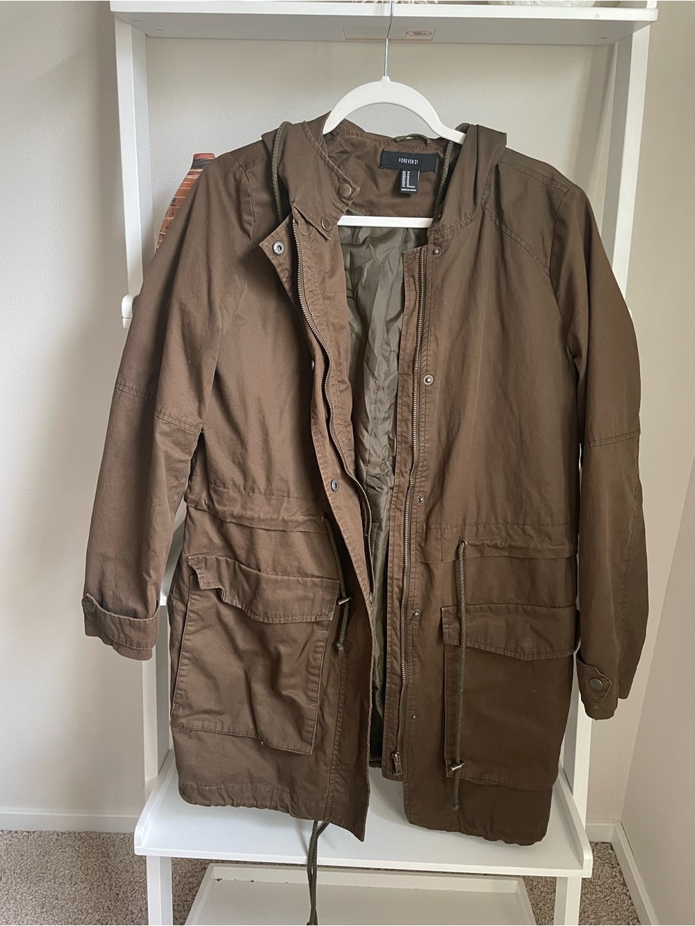 Forever 21 Olive Brown Military Field Parka Jacket